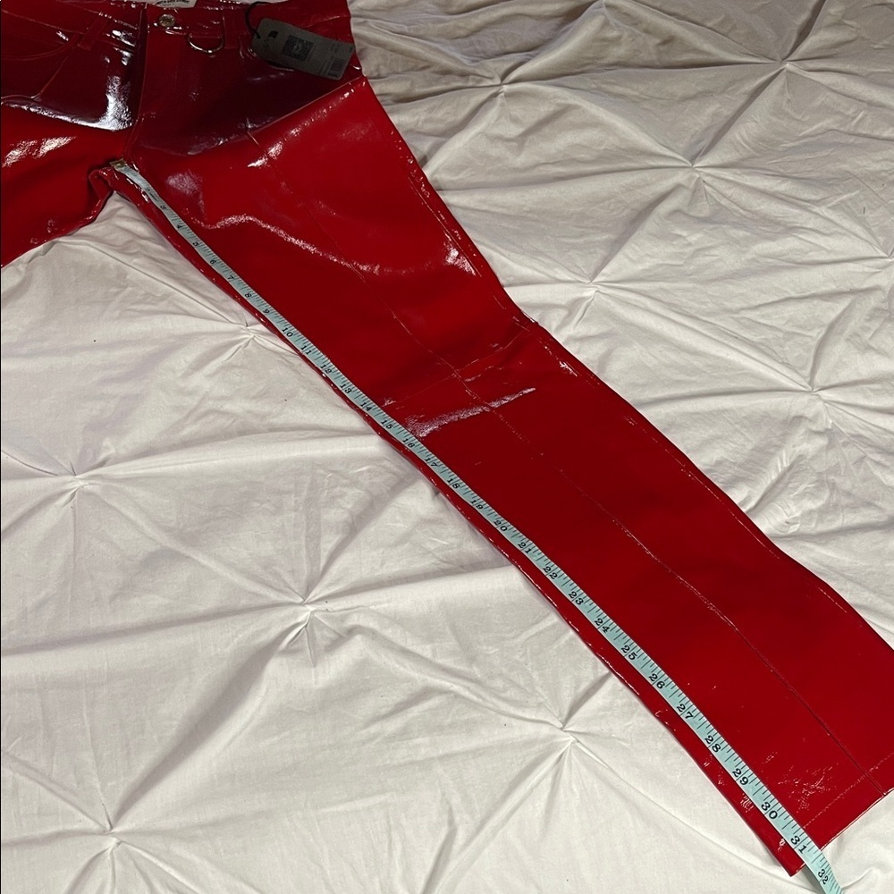 Zadig & Voltaire NWT Red Peko Vinyle 100% Lamb Leather Pant FR 36 CALL OUT - Picture 16 of 16